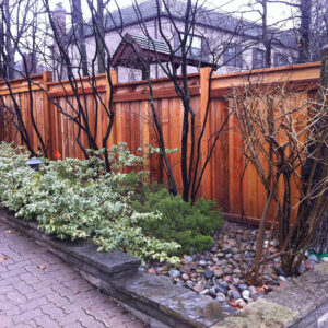 High-quality wood fences installed for a residential Toronto home.