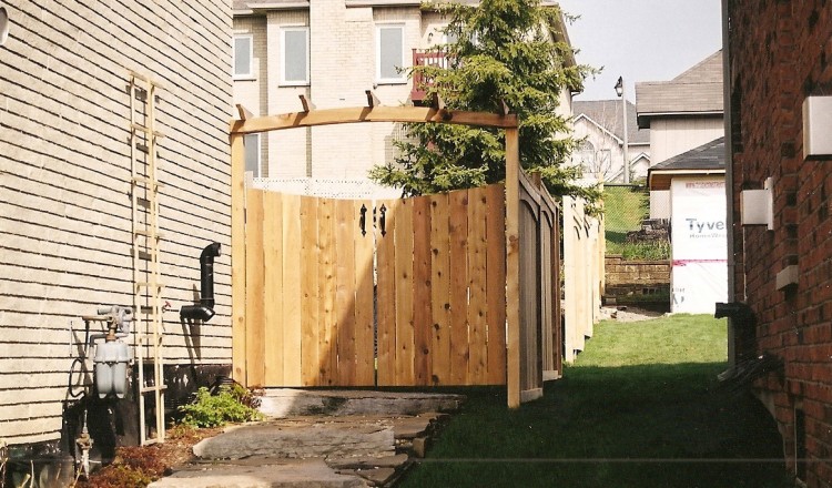residential wood fence gate